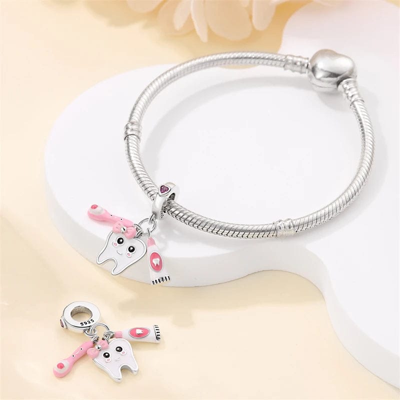 Dentist Tooth Fairy Triple Dangle Charm