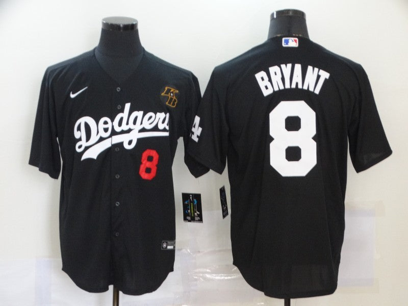Men's Los Angeles Dodgers Kobe Bryant #8 Black Replica Baseball jersey