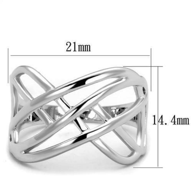 Rhodium Brass Ring with No Stone