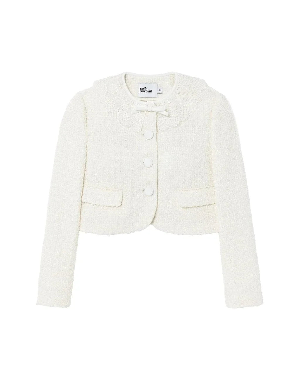 Self-Portrait Women Boucle Lace Collar Jacket