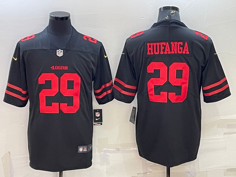 Men's San Francisco 49ers Talanoa Hufanga #29 Black Game jersey