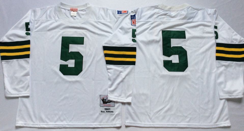 Men's Green Bay Packers Paul Hornung Mitchell & Ness White Legacy Replica Player jersey