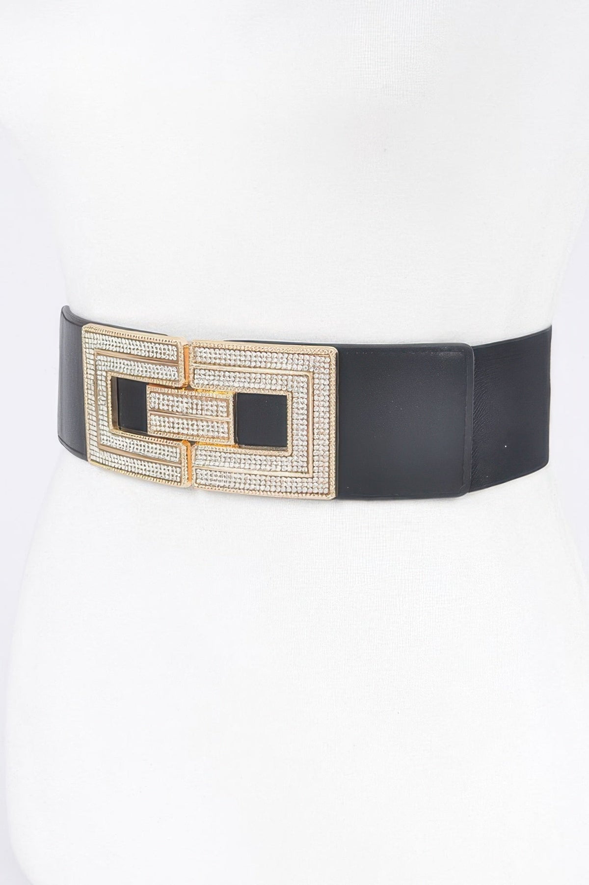 Rhinestone Buckles Plus Size Elastic Belt