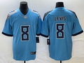 Men's Tennessee Titans Will Levis #8 Light Blue Game jersey