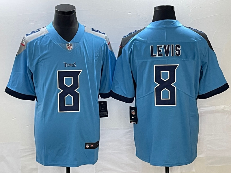 Men's Tennessee Titans Will Levis #8 Light Blue Game jersey