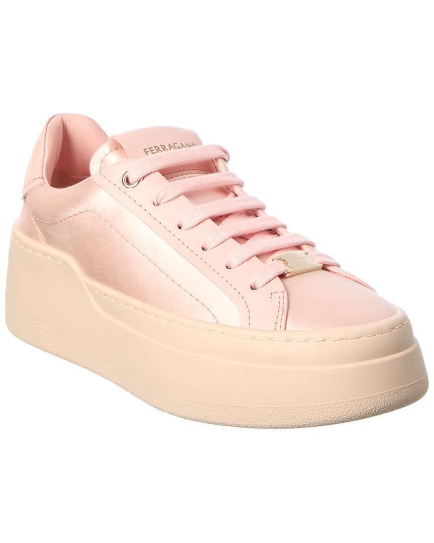 Ferragamo Dahlia Leather & Satin Sneaker