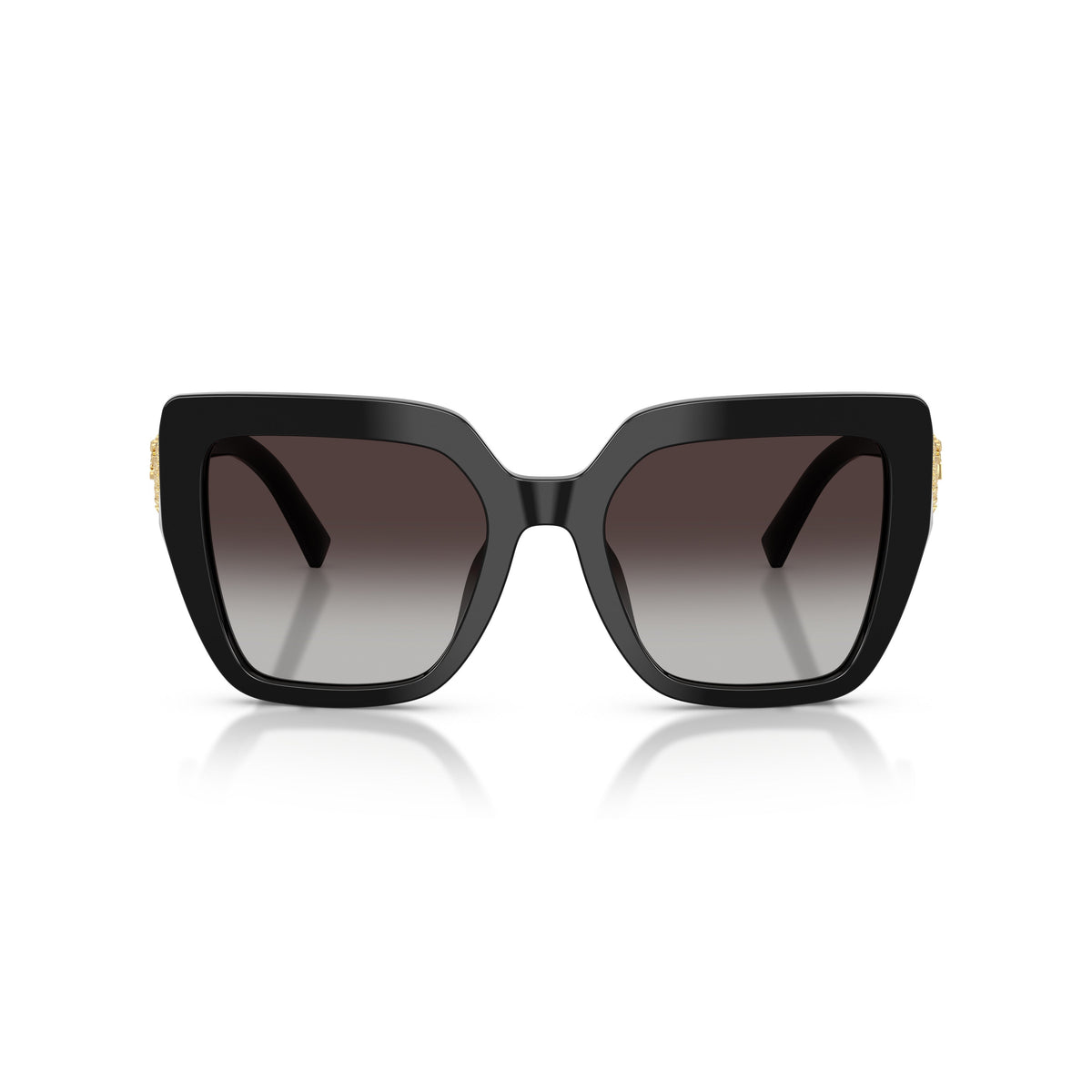 Oversized Square Frame Sunglasses With Heart Accents