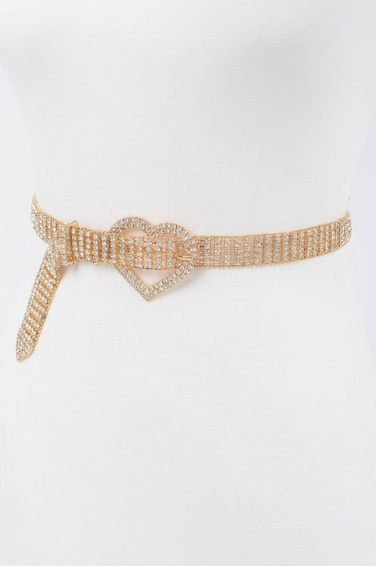Heart Shape Buckle Rhinestone Belt