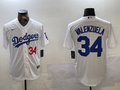 Men's Los Angeles Dodgers Fernando Valenzuela #34 White Replica Player jersey