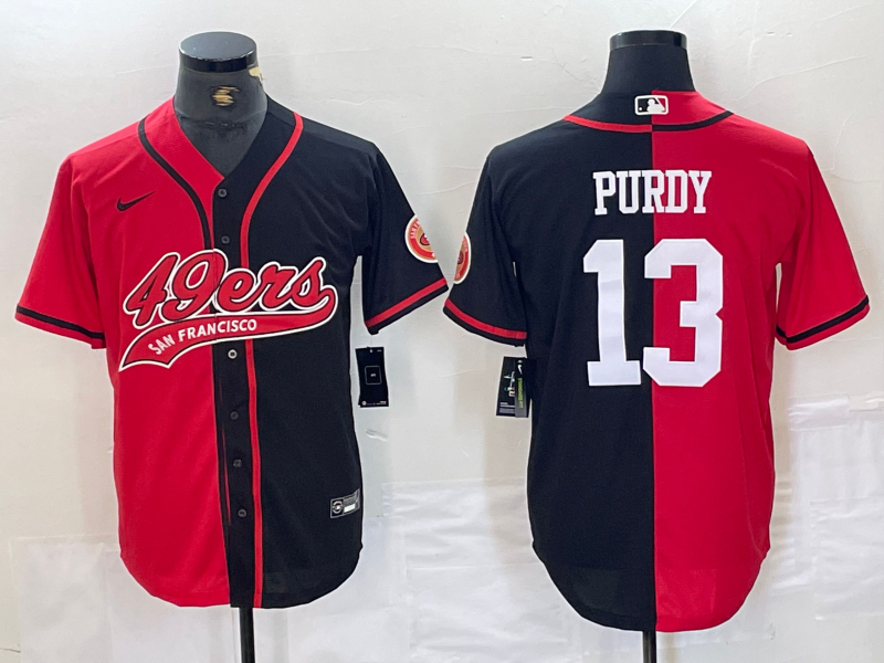 Men's San Francisco 49ers Brock Purdy #13 Red/Black Game Player jersey Joint Edition