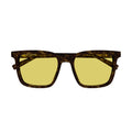 Square Frame Sunglasses In Tortoiseshell With Yellow Lenses