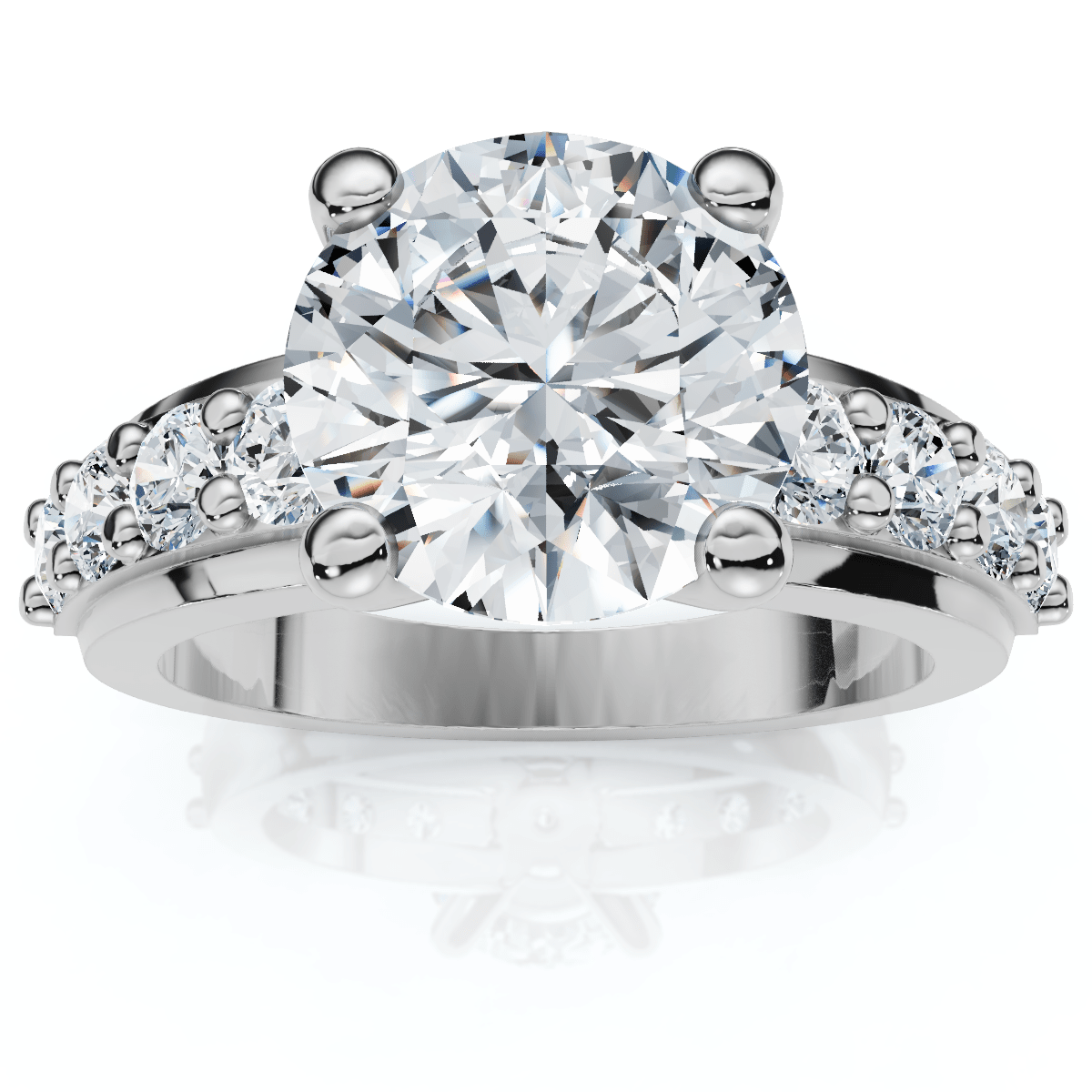 2ct Round Diamond Solitaire Engagement Ring 14k White Gold Lab Grown