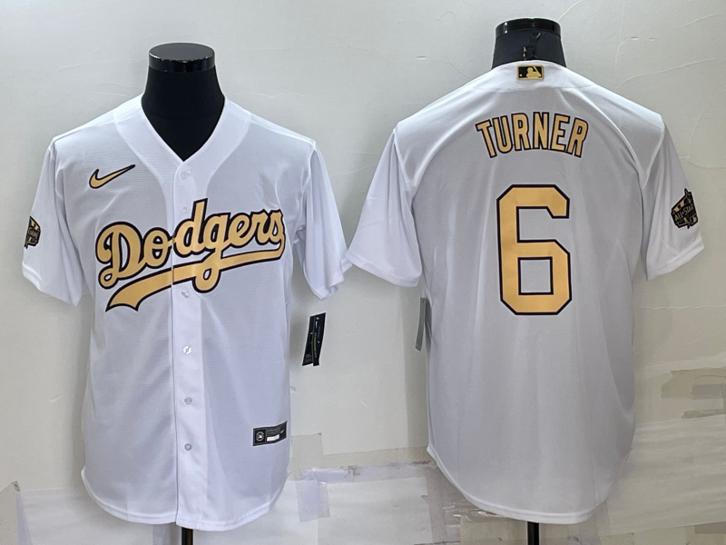 Men's Los Angeles Dodgers Trea Turner #6 White Stitched jersey