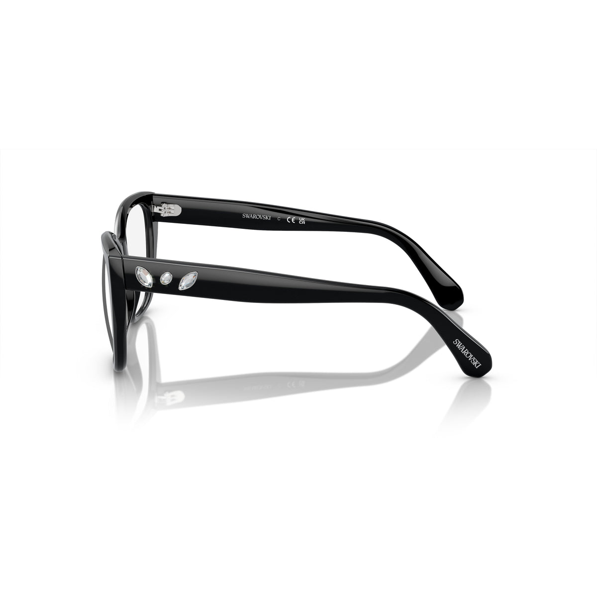 0Sk2008 Oversized Square Frame Eyeglasses with Crystal Embellishments