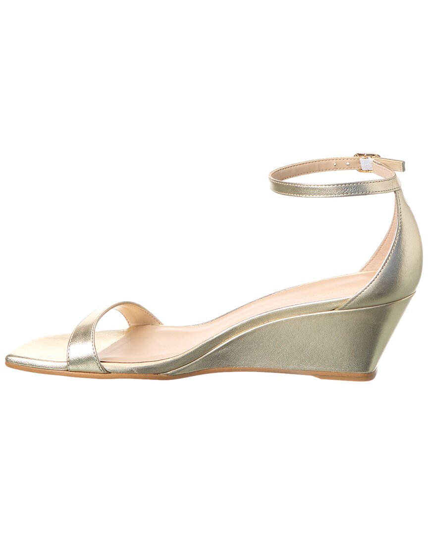 Stuart Weitzman Nudistcurve 50 Leather Wedge Sandal