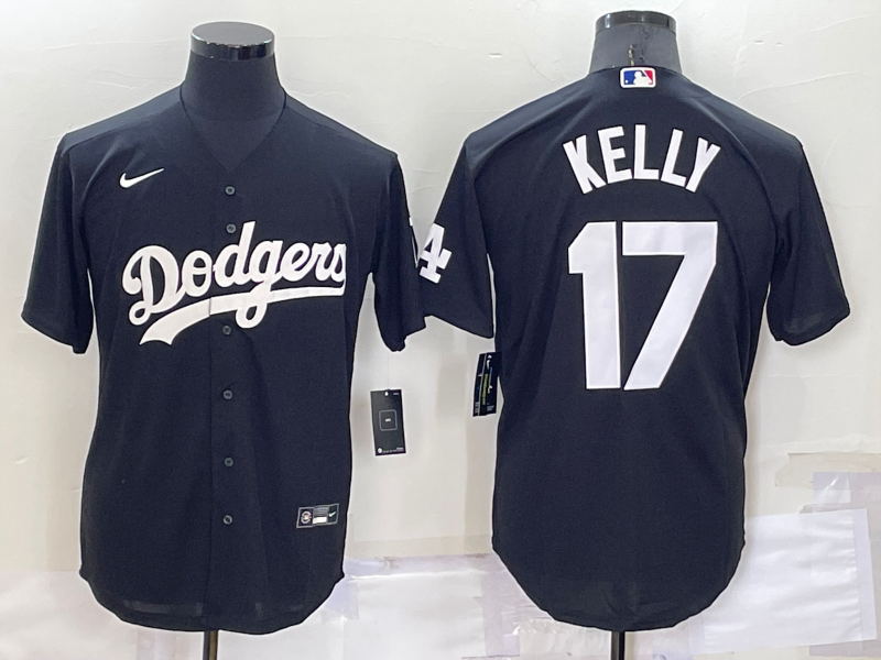 Men's Los Angeles Dodgers Joe Kelly #17 Black Replica Baseball jersey
