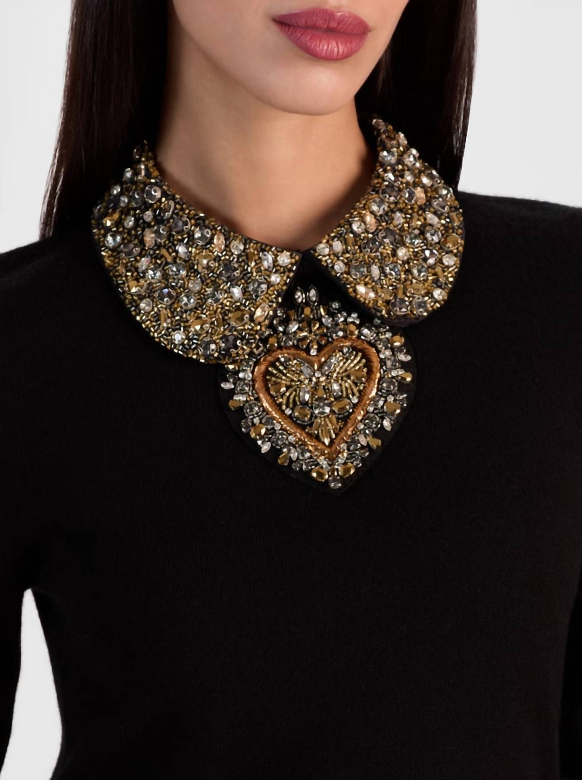 Porla Collared Sweater In Black