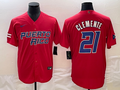 Men's 2023 World Baseball Classic #21 Roberto Clemente Puerto Rico Red jersey