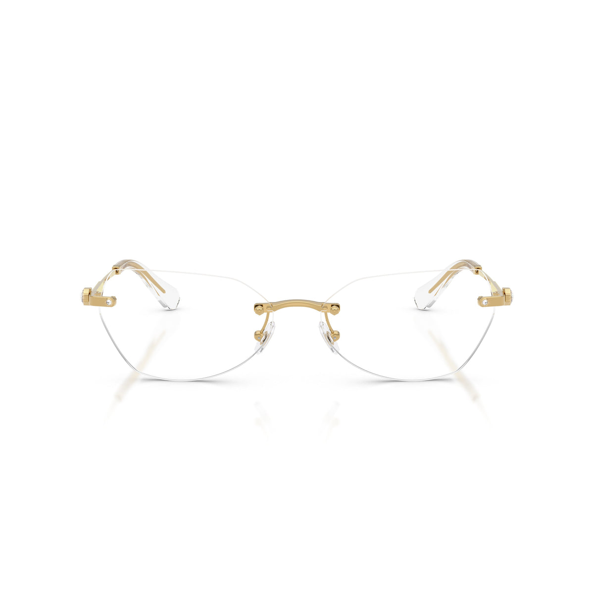 0Sk1031 Gold Rimless Eyeglasses with Crystal Accents