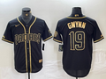 Men's San Diego Padres Tony Gwynn #19 Black Stitched Jersey1