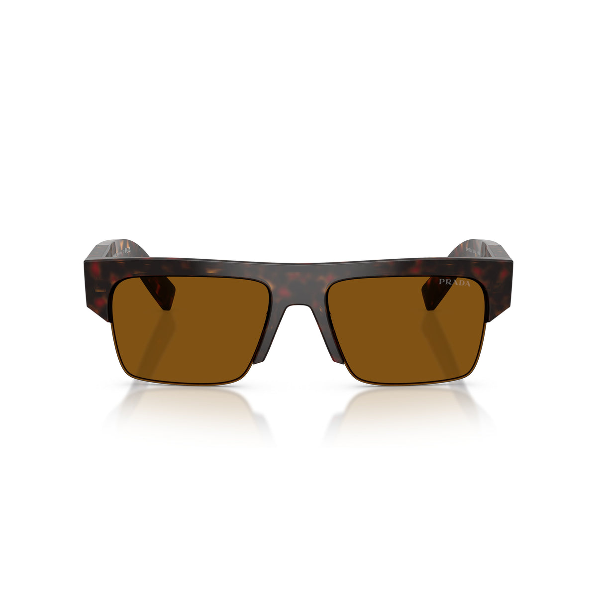 0Pr D12Su Rectangular Tortoiseshell Acetate Sunglasses with Bold Arms