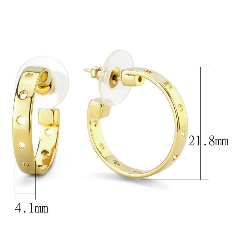Gold Brass Earrings with No Stone