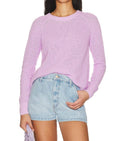 Disressed Scallop Shaker Sweater In Primrose