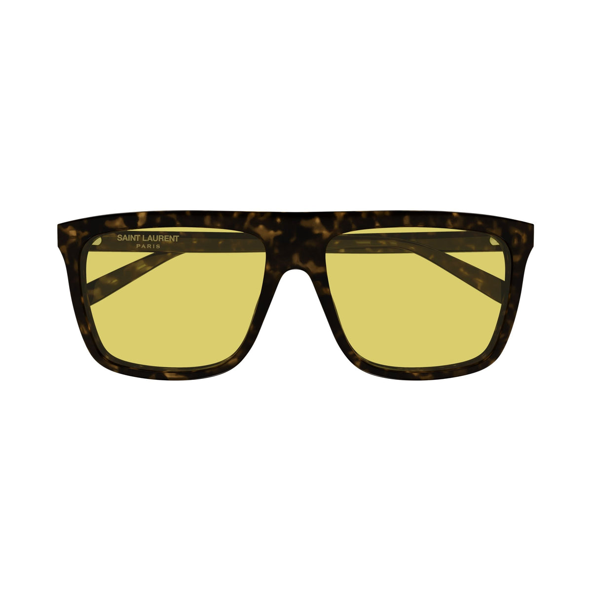 Oversized Square Tortoiseshell Sunglasses With Yellow Lenses