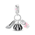 Fashion Handbag, Heel & Champagne Glass Dangle Charm
