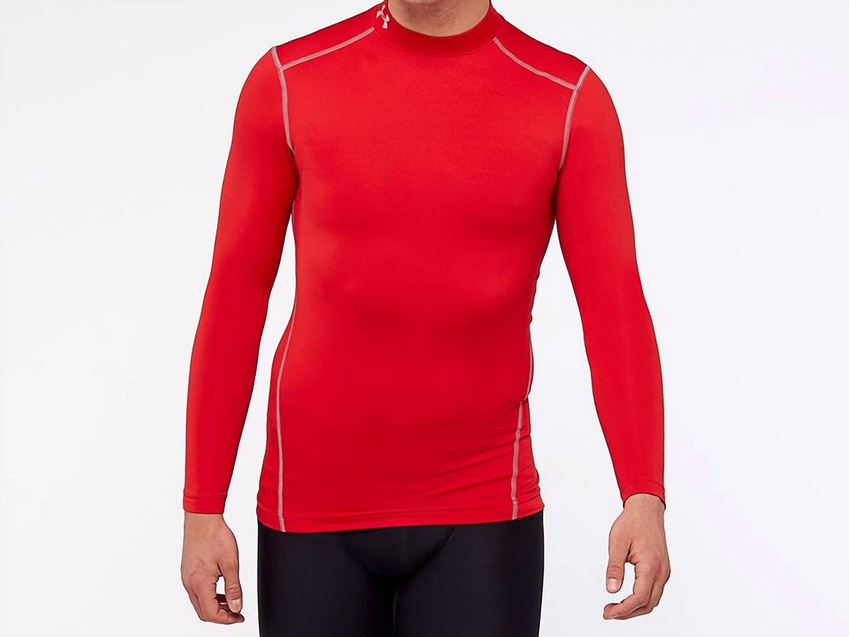 Coldgear Compression Mock Top In Red