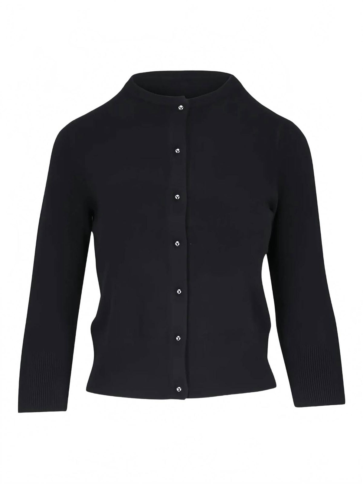 Metal Button Cardigan In Black