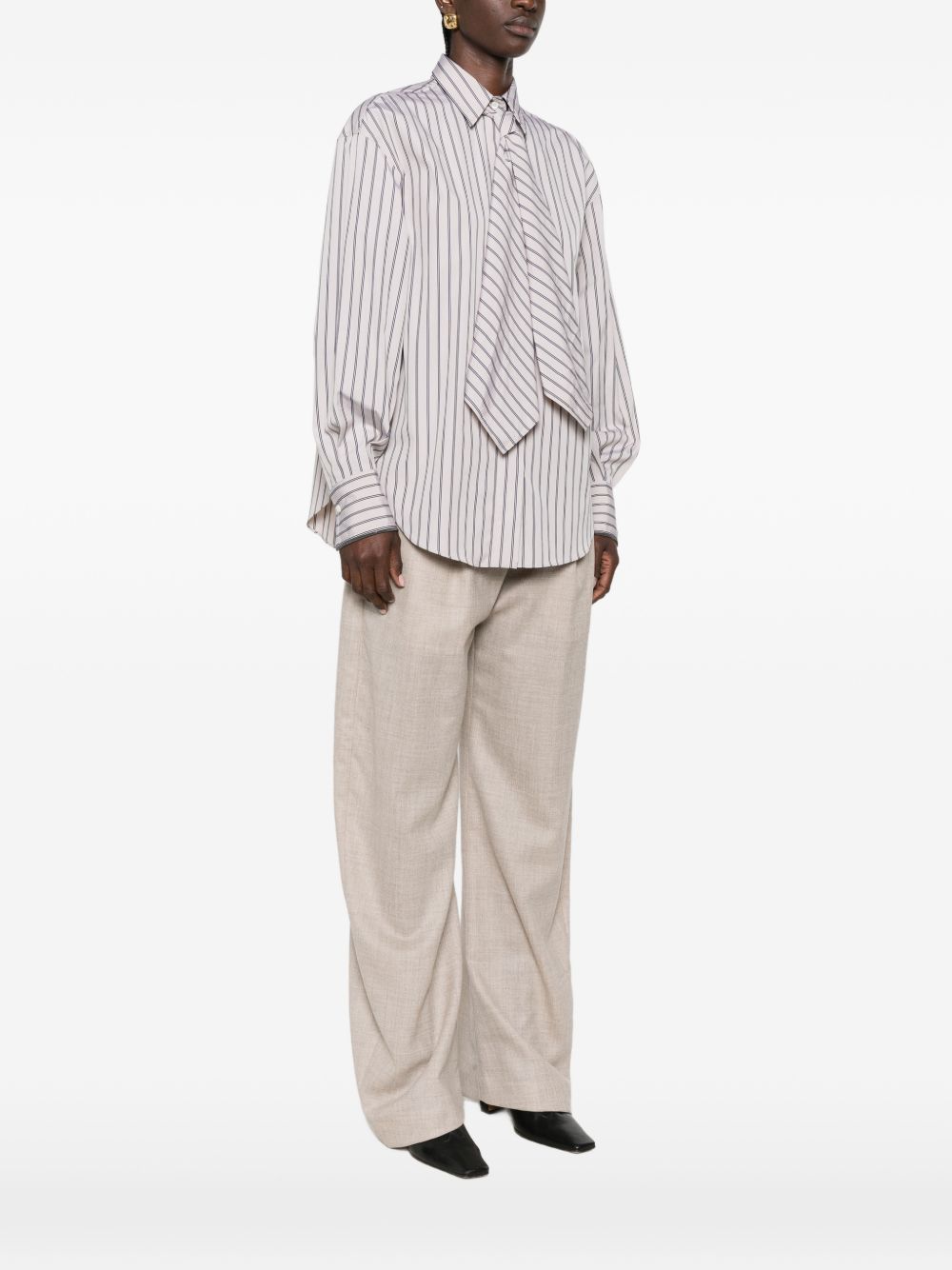 Brunello Cucinelli Women Striped Cotton Shirt