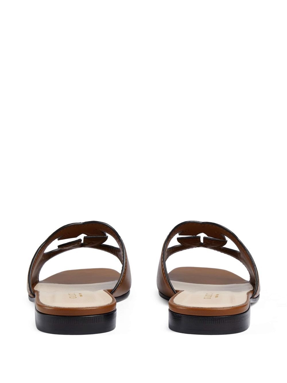 Gucci Women Gucci Cut Leather Flat Sandals