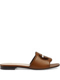 Gucci Women Gucci Cut Leather Flat Sandals