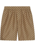 Gucci Men Gg Supreme Linen Shorts