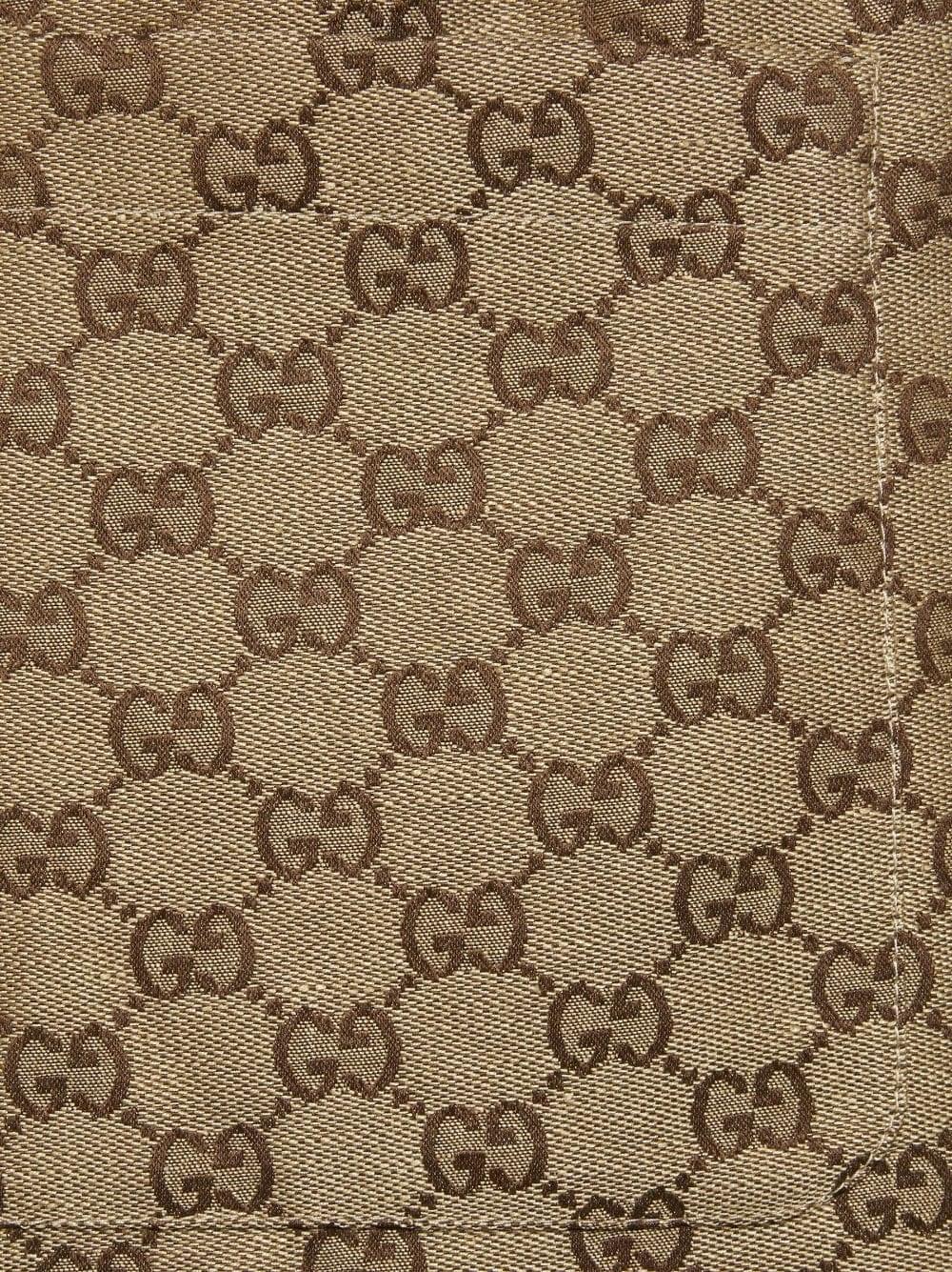 Gucci Men Gg Supreme Linen Shorts