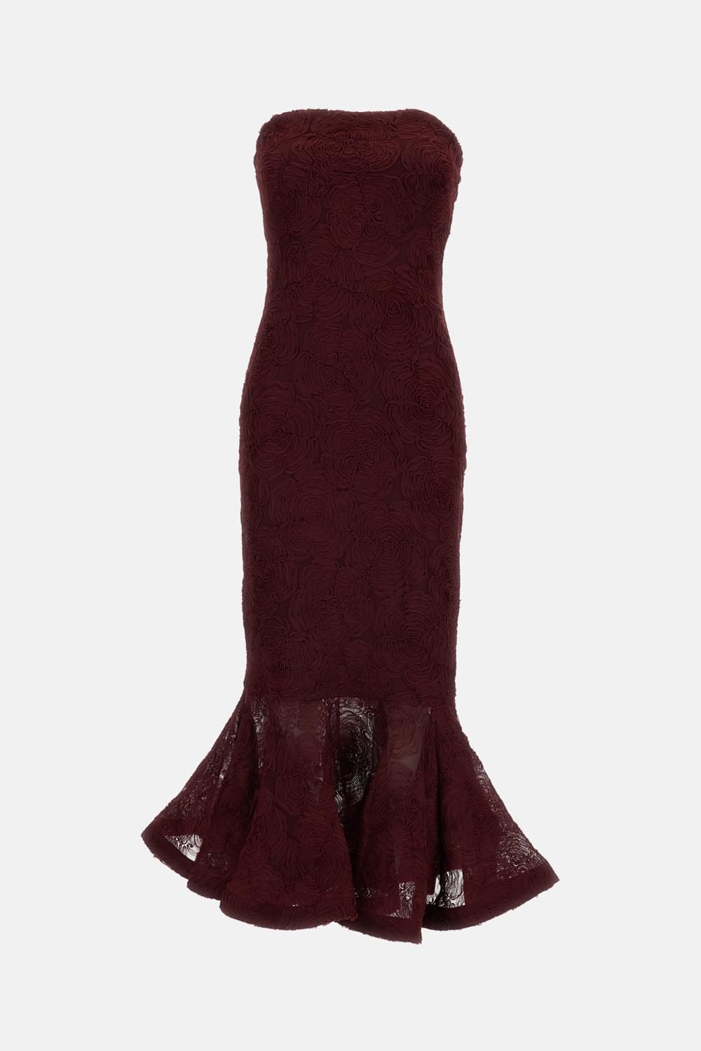 Rotate Women Flower Mesh Flounce Dress