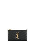 Saint Laurent Women Cassandre Leather Card Case
