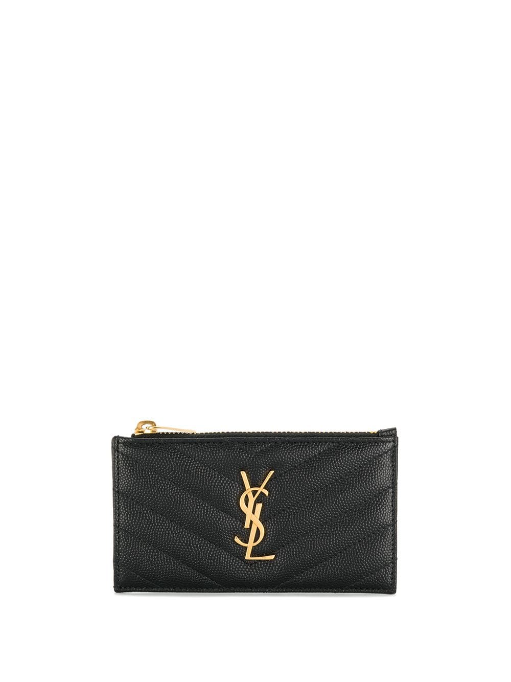 Saint Laurent Women Cassandre Leather Card Case