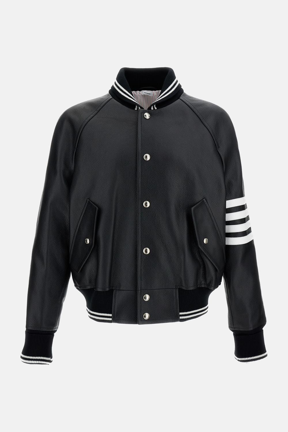Thom Browne Men Oversized Leather Bomber Jacket