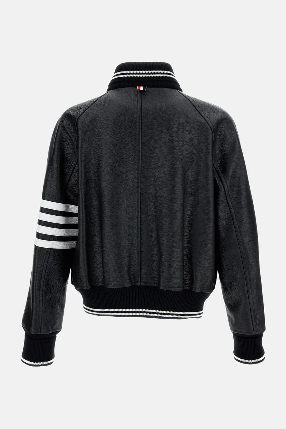 Thom Browne Men Oversized Leather Bomber Jacket