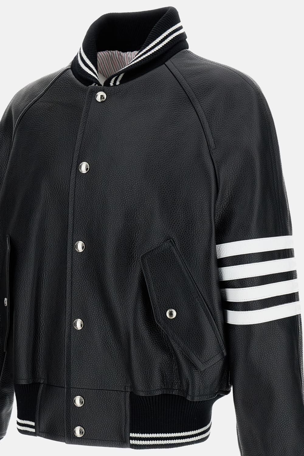 Thom Browne Men Oversized Leather Bomber Jacket