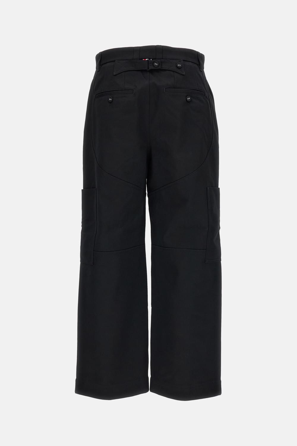 Thom Browne Men Wide Leg Chap Painter Pants In Cotton Twill