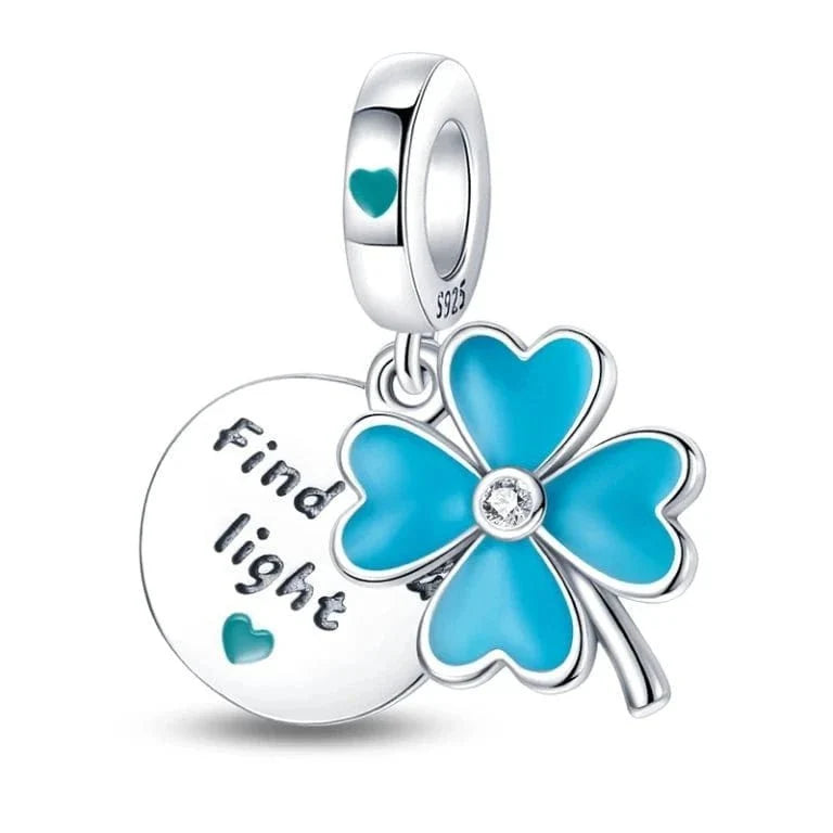 Glow in the Dark Luminous 4 Leaf Clover Dangle Charm