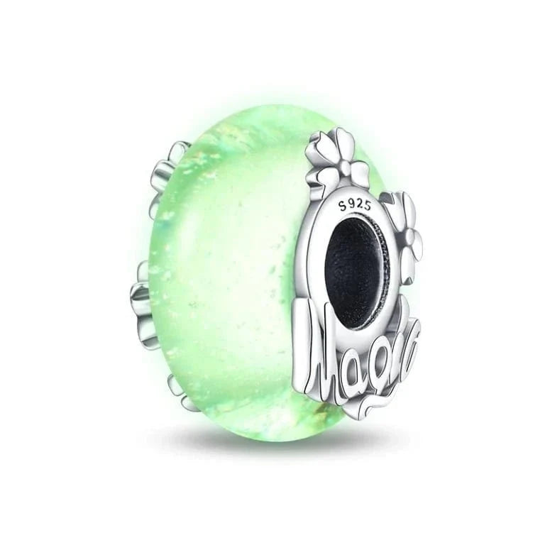 Glow in the Dark Luminous Blue Murano Charm