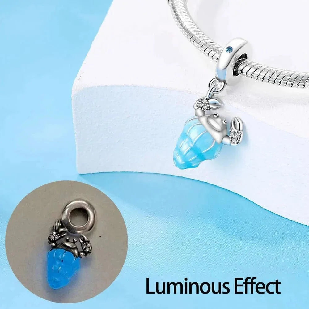 Glow in the Dark Luminous Hermit Crab Shell Dangle Charm