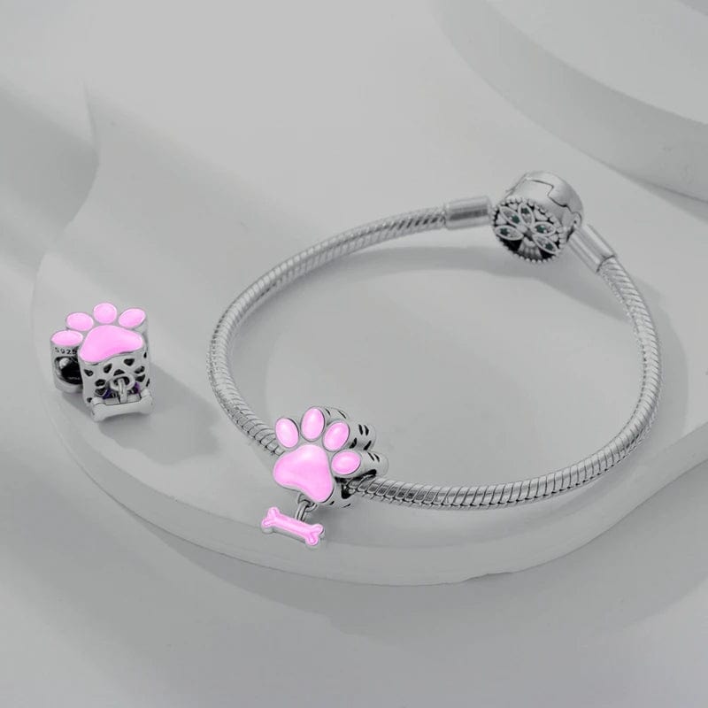 Glow in the Dark Luminous Paw and Bone Charm