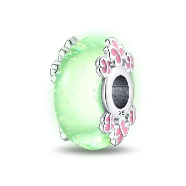 Glow in the Dark Luminous Pink Murano Charm
