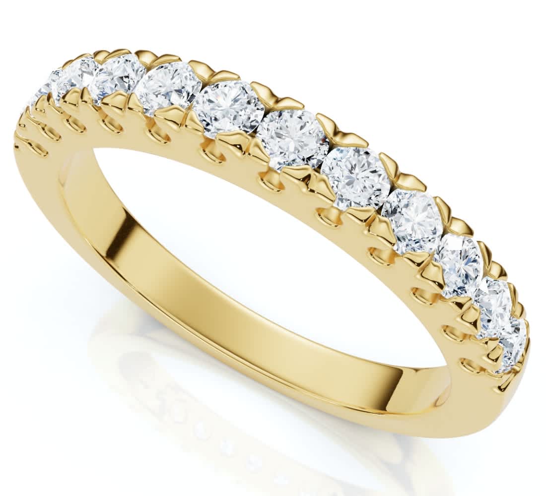 1/2Ct Pave Diamond Wedding Anniversary Stackable Ring Gold Lab Grown