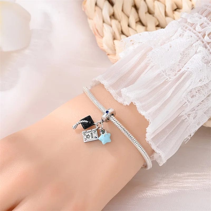 Graduation Celebration Charm with Cap and Luminous Star